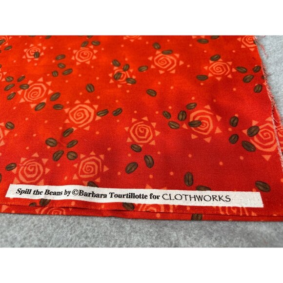 Spill The Beans Cotton Fabric by Barbara Tourtilotte for Clothworks 19" x 44" Re - Picture 3 of 6